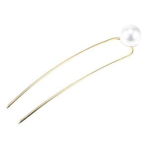 Classic Pearl U-shaped Hair Pins Hair Clips Gold Tone